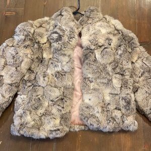 Authentic Rabbit Fur Coat with Pink Lining
